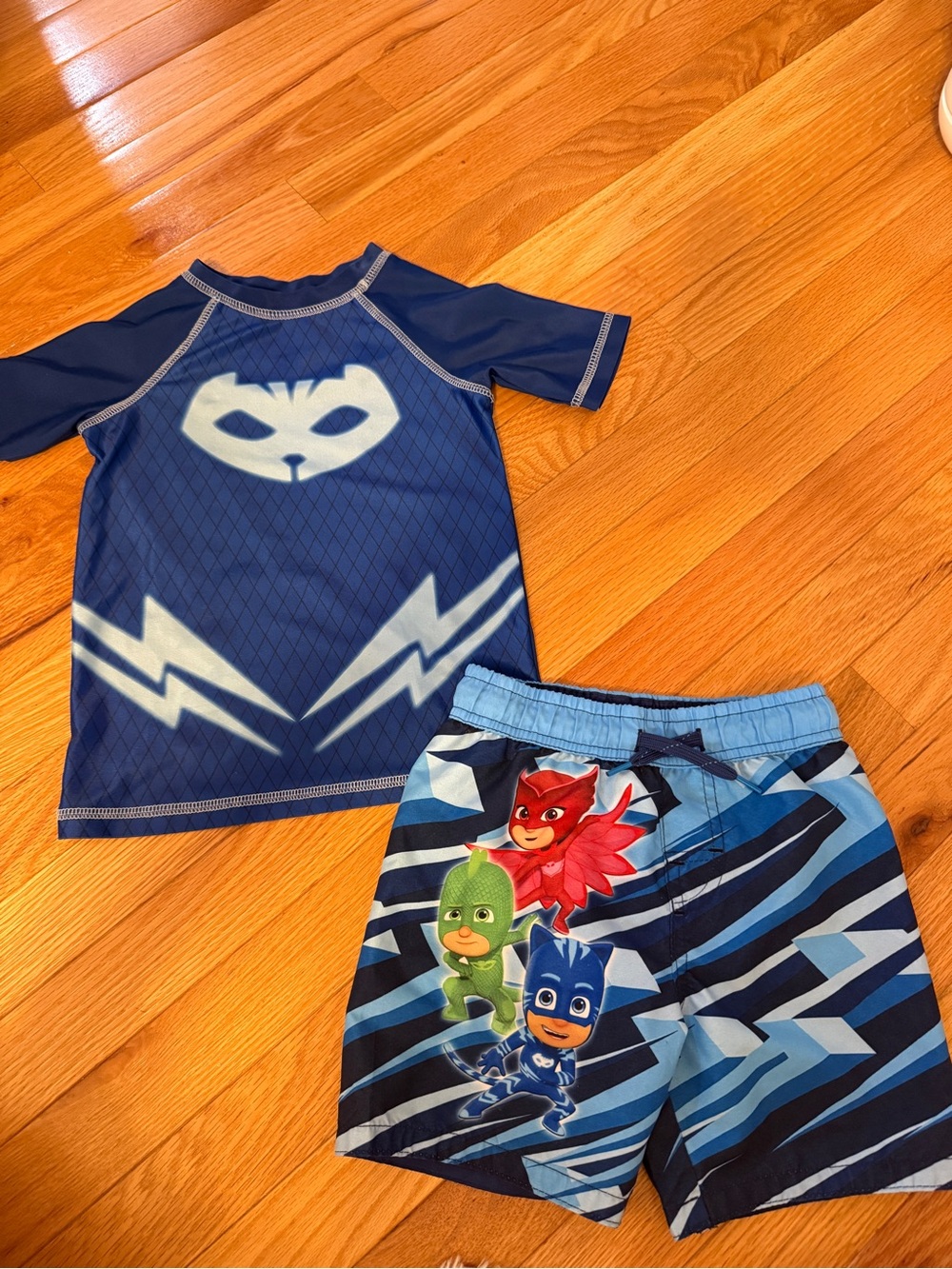 PJ Masks Boys Rash Guard and Swim Shorts Set - Navy Blue